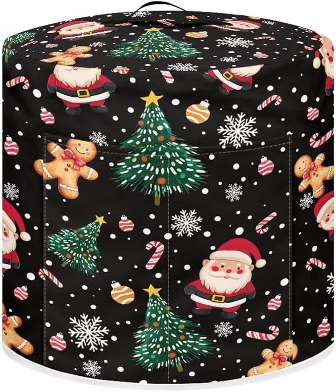 Cute Santa Claus Dust Cover Instant Pot and Extra Accessories Dust Proof Easy to Clean Pressure Cooker Cover Electric Appliance Cover Air Fryer Accessories with Storage Pocket Size L