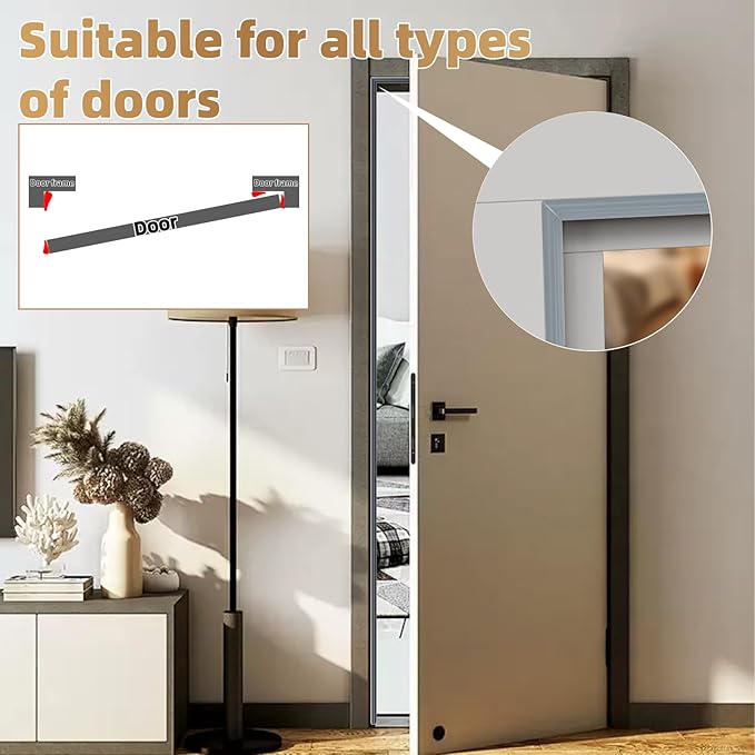 3Pcs×196" Wedge-Shape Foam Window Weather Stripping Door Seal Strip,Soundproofing Frame Insulation Tape for Exterior Front Door,Noise Cancelling Window Inserts,Door Gap Filler Light Blocker,Gray