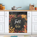 Fall Black Leaves Dishwasher Magnet Cover Front Door Magnetic Dishwasher Cover Decorative Refrigerator Magnet Covers Appliances Stickers for Home Kitchen Decor, 23" x 26"