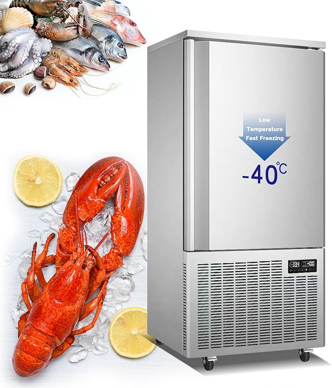 Kolice Commercial Heavy Duty 220Volts 15 Trays Blast Chiller& Freezer, Flash Freezer with Food Probe to Detect Cord Temperature of Food,Lowest temp: -40°F for Restaurants,Canteens,Schools,Hotels