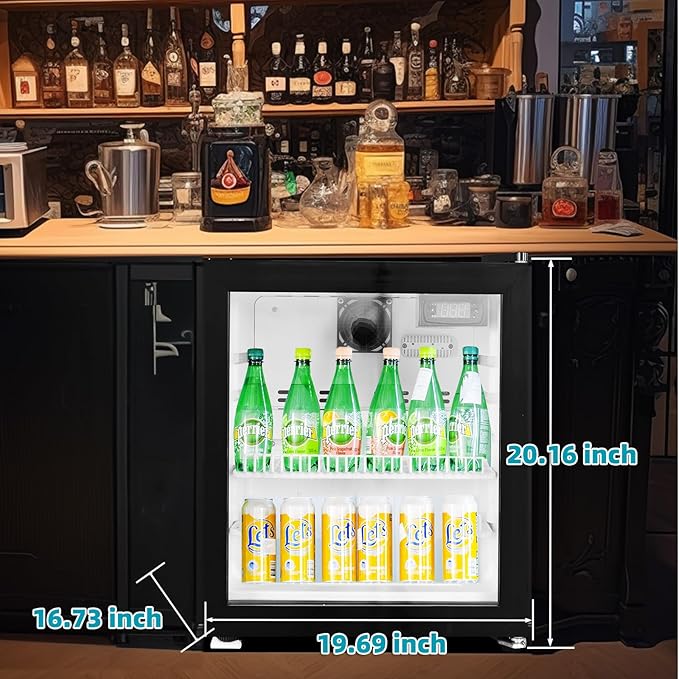 1.3cu.ft Commercial Refrigerators Beverage Fridge with LED Light Display Upright Merchandiser, Drink Cooler with 1 Adjustable Shelves Black ETL Approved