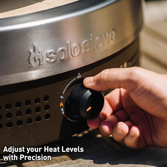 Solo Stove Pi Prime Pizza Oven Outdoor - Gas Pizza Oven Propane - Portable with Cordierite Stone Cooking Surface - Demi-Dome Design - Wide-Mouthed Opening - Stainless Steel