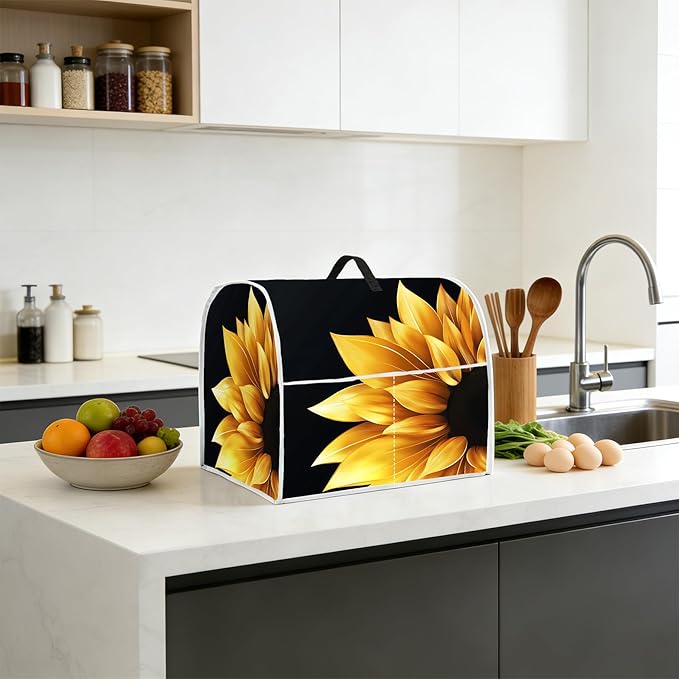 Stand mixer cover with handle and storage bag, reusable and washable, stylish retro floral design, keeps kitchen countertops clean and tidy (fits 6-8 quart mixers).