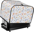 4 Slice Toaster Cover for Kitchen Flower Pastel Floral Waterproof and Dustproof Toaster Dust Cover with Side Pockets Decorative Universal Cover for Wide Slot Toasters and Small Appliances