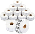 Aegis Adhesives - 1.2" X 0.85" Direct Thermal Labels (12 Rolls, 1500 Labels/Roll) Multipurpose Return Address, QR Barcodes - Perforated, Compatible with Zebra Desktop Printers - NOT Rollo Compatible