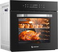 AMZCHEF Wall Ovens 24 inch Electric: 2800w Single Wall Oven with 8 Cooking Modes, 2.72 Cu.Ft. Electric Wall Oven, Convection Oven with Touch Control, Black