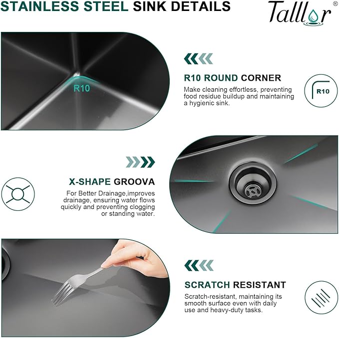 Black Bar Sink with Faucet - 15 Inch Drop In Bar Sink 16 Gauge Stainless Steel Topmount Gunmetal Black Single Bowl Small Prep Sinks with Accessories for Kitchen Bars, RV, Small Space #TLT-0032