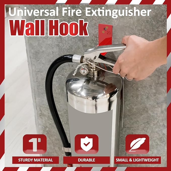 4 Pack Fire Extinguisher Mounts & Brackets, Fire Extinguisher Wall Hook Holder Hanger for 20 lb fire Extinguisher Mount