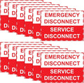 LEIFIDE 20 Pack NEC Compliant Emergency Disconnect Sticker 5"x 3.5" Emergency Disconnect Service Warning Sticker Shut Off Sign Uv-Resistant Electric Panel Labels Vinyl Waterproof for Indoor Outdoor