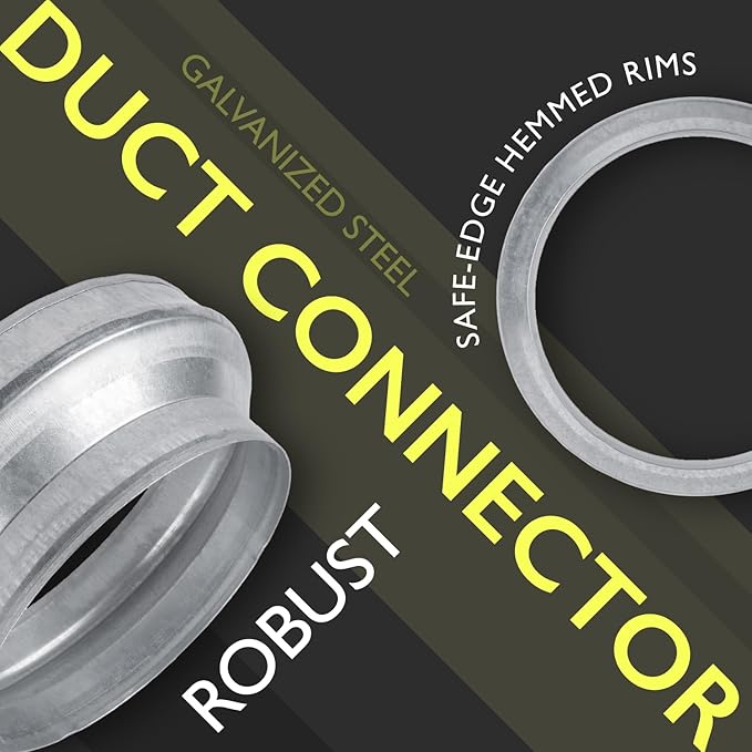 12" to 10" Inch Duct Pipe Adapter - Galvanized Steel HVAC Ducting Reducer for Ventilation - PVC Pipe, Hose Coupler - Heavy Duty Exhaust, Air Conditioner Fittings - Vent Flange Connector