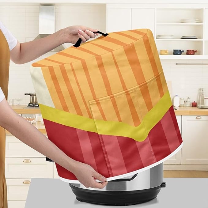 Air Fryer Cover Dust Cover, French Fries Appliance Covers for 8 Quart Air Fryer & Pressure Cooker Kitchen Appliance Accessories with Pockets, Machine Washable