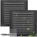 Gable Vents (10" x 10" 2Pcs) Aluminum Walls, Lofts, Garages More, More with Screens, Metal Shed Vents, Outdoor Houses, Loft Ceiling Reinforcement, Square Vents, Blinds, Exterior Grille(Black)