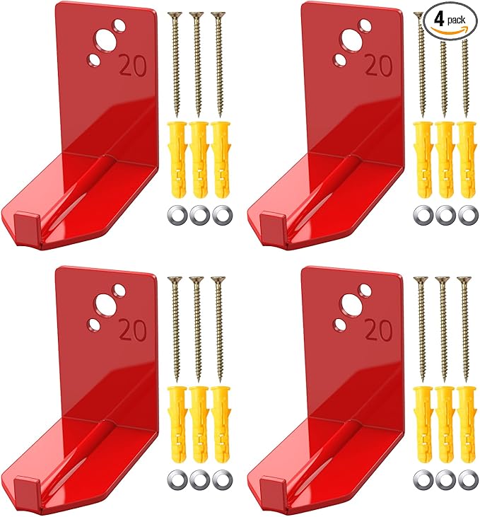 4 Pack Fire Extinguisher Mounts & Brackets, Fire Extinguisher Wall Hook Holder Hanger for 20 lb fire Extinguisher Mount