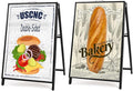 USCNC 2 Pack Heavy Duty A-Frame Sidewalk Sign 24 x 36 Inch, Portable Double-Sided Sandwich Board Slide-in Folding Metal Signboard (Frame only，No white board)
