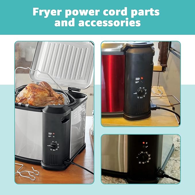 Electric Fryer Breakaway Magnetic Power Cord for Masterbuilt MB20012420,MB20010326 Replacement for Masterbuilt 10L XL Electric Turkey Fryer