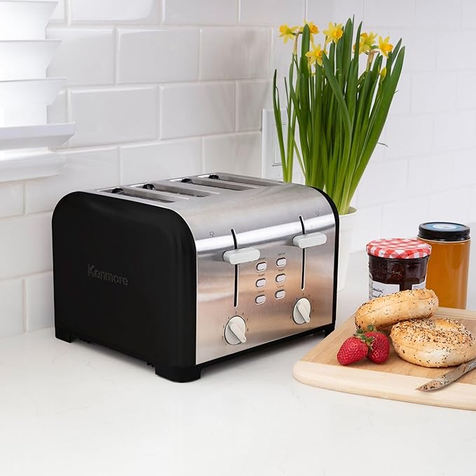 Kenmore 40603 4-Slice Toaster with Dual Controls in Black