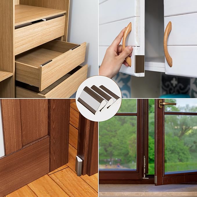 118” Wedge-Shape Foam Window Weather Stripping Door Seal Strip,Soundproofing Frame Insulation Tape for Exterior Front Door,Noise Cancelling Window Inserts,Door Gap Filler Light Blocker,Brown