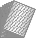 Metallic Labels Printable Sticker Paper Sheets for Printers in Metallic Silver, Small Printing Labels 1 inch x 0.375 inch for Laser Printers with Template Included, 7 Full Sheets - 1078 Pack