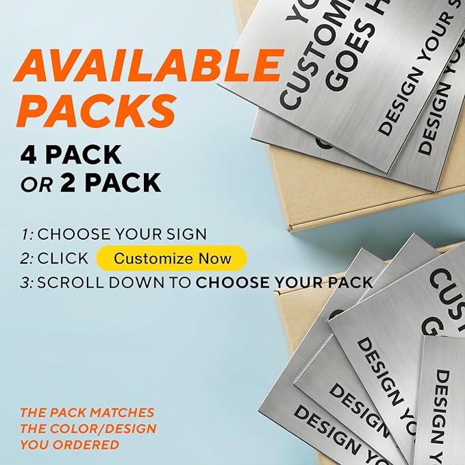 Custom Aluminum Business Signs, Personalized Outdoor Signs, Waterproof, Silver Brushed 42x28 In