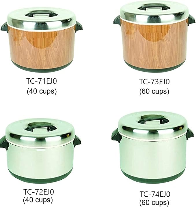 TrueCraftware- 40 Cups Insulated Sushi Rice Pot Wood Grain Exterior Stainless Steel Interior & Lid with Plastic Handle- Sushi Rice Mixing Tub Sushi Rice Bowl Sushi Rice Warmer for Home Kitchen Restaurant