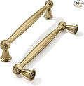 khtumeware 10 Pack 5 Inch(128mm) Brushed Brass Cabinet Pulls Satin Brass Kitchen Cabinet Handles Kitchen Cabinet Hardware for Cupboard Drawer Handles Dresser Pulls
