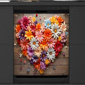Valentine's Day Floral Board Dishwasher Magnet Cover, Reusable Refrigerator Panel Stickers Microwave Front Door Covers Magnets for Kitchen Home Appliances Holiday Party Decorations 23 X 26 in