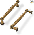 khtumeware 10 Pack 3 Inch(76mm) Antique Brass Cabinet Pulls Soild Vintage Brass Kitchen Cabinet Handles Aged Gold Kitchen Cabinet Hardware for Cupboard Drawer Handles Dresser Pulls