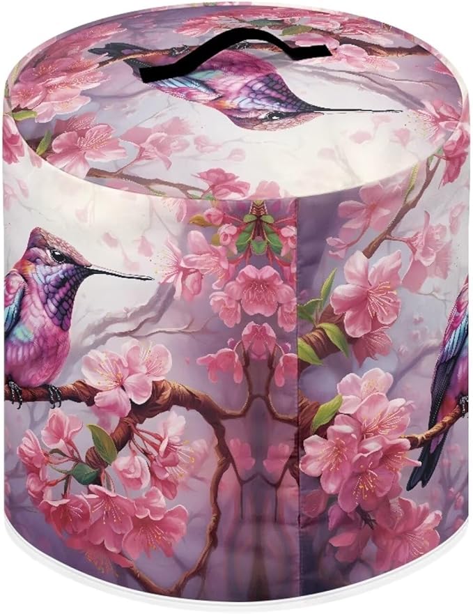 Flashideas Pink Flower Pressure Cooker Cover for Women Dust-proof Cover for Rice Cooker Air Fryer Kitchen Appliance Covers with Top Handle and Pocket Home Kitchen Decor Gifts for Friends