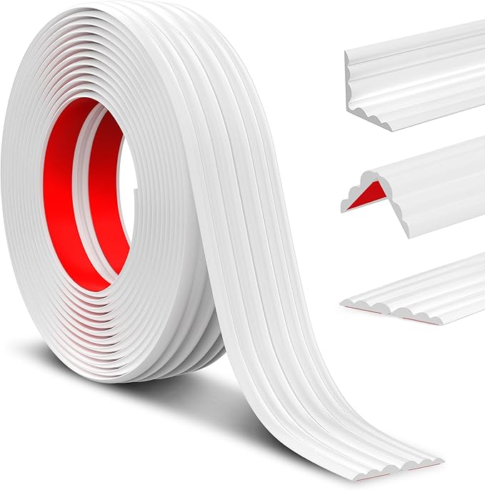 Wall Corner Protector Peel and Stick Wall Molding Trim Flexible Corner Guard Edge Protector Inside & Outside Corner Guard Strip for Wall Edge Ceiling Countertop
