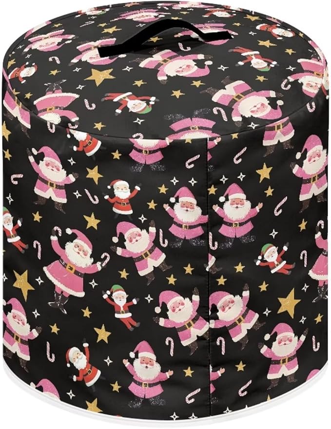 Santa Claus Dust Cover Instant Pot and Extra Accessories Dust Proof Easy to Clean Pressure Cooker Cover Electric Appliance Cover Air Fryer Accessories with Storage Pocket Size S