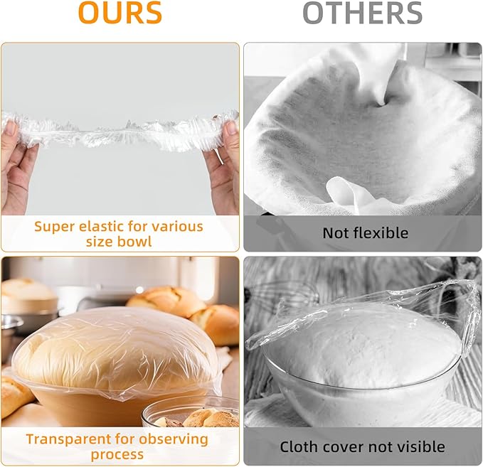 100 Extra Large Plastic Bowl Covers for Proofing Dough, Fits Bowls up to 21 Inch, Baking Pan Covers, Elastic Plastic Bowl Covers for Baking Pans/Pizza Dough Proofing Baking Supplies Accessories.