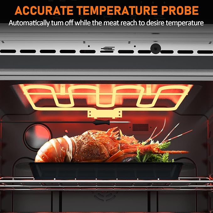PioneerWorks 30" Electric Single Wall Oven, 4.8 cu.Ft. Capacity AirFry True Convection, Self Cleaning, Stainless Steel Freestanding Electric Range Oven with Front Control, Silver