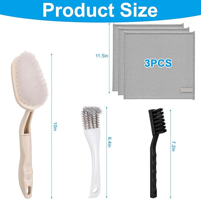 XANGNIER Deep Fryer with Basket Cleaning Tool Kits,6 Pcs Deep Fryer Cleaner Brush Accessories(Excluding Deep Fryer)