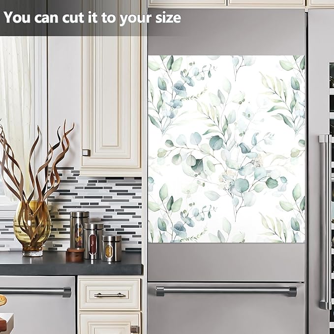 Green Sage Eucalyptus Leaves Dishwasher Magnet Cover Sticker Magnetic Refrigerator Panel Front Door Fridge Microwave Decal Decorative