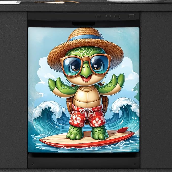 Dishwasher Magnet Cover Animal Turtle Ocean Dishwasher Decorative Cover Front Dishwasher Door Cover Reuseable Dishwasher Cover Panel Decal for Kitchen Refrigerator Home Appliances 23" X 26"
