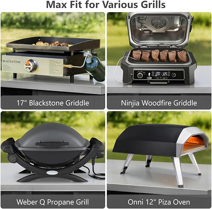78.3" Outdoor Kitchen Island with Foldable Grill Table - Wooden Grill Cart with Stainless Steel Top, Trash Can Storage and Adjustable Shelves