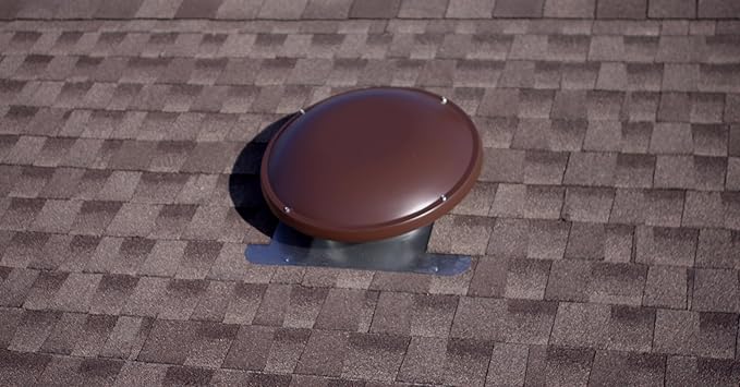 Master Flow GAF 1000 CFM Brown Power Roof Mount Attic Vent: Efficient Ventilation and High Airflow Capacity at the rate of 1,000 cubic feet per minute for attic spaces upto 1,600 square feet