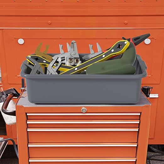 13 L Plastic Bus Tub, Small Commercial Bus Tubs, Gray, 4 Packs