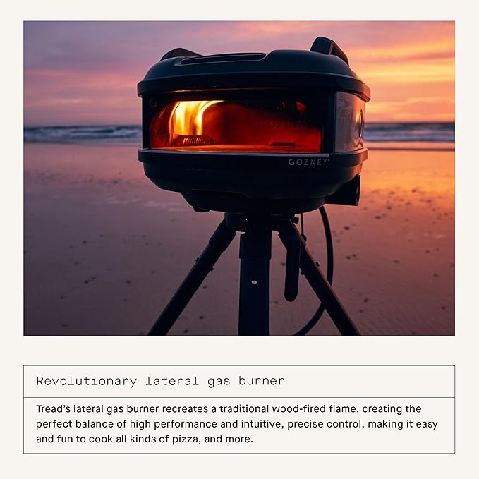 Gozney Tread Portable Pizza Oven, Off Black, Makes 12” Pizzas - Revolutionary Lateral Gas Burner, Quick Heat Up, Lightweight & Rugged Design