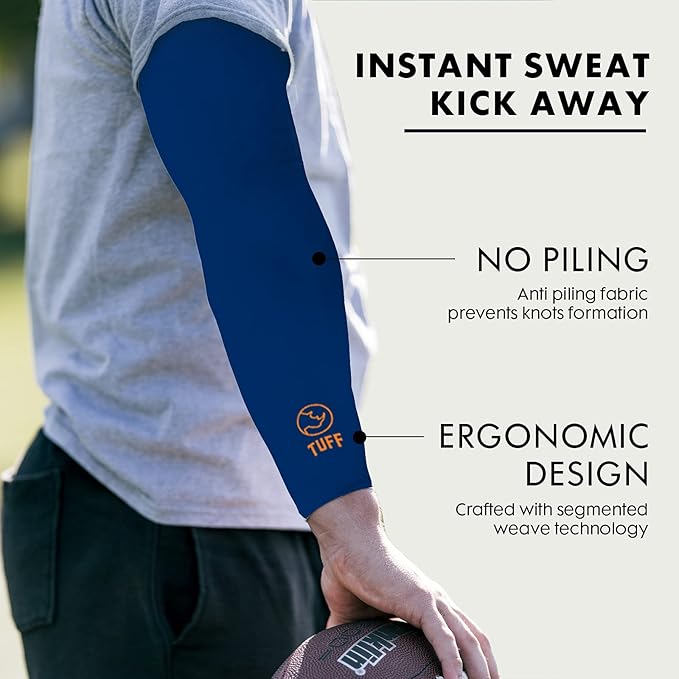 TUFF Compression Cooling Arm Sleeves - UPF 50 Arm Sleeves for Men & Women…