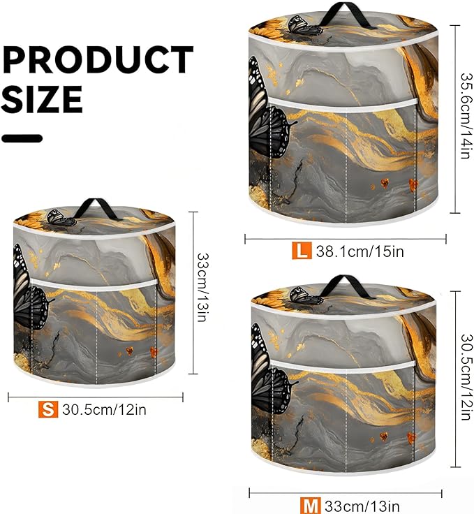 Air Fryer Dust Cover with Top Handle and Storage Bag, Compatible with Rice Cookers, Pressure Cookers, Slow Cookers and Air Fryers, Available in 3-Quart, 6-Quart and 8-Quart Sizes.