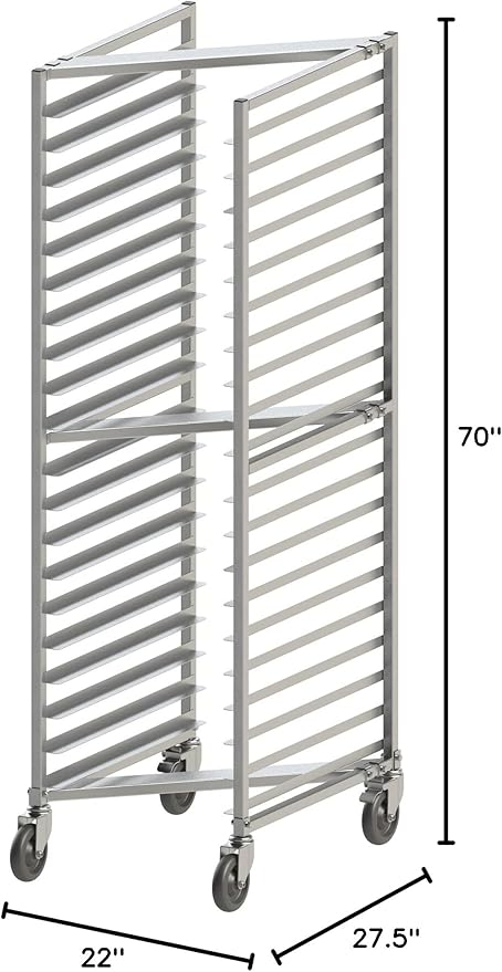 Winco Aluminum Sheet Pan/Bun Rack, 3" Spacing, Nesting Style, 20 Tier