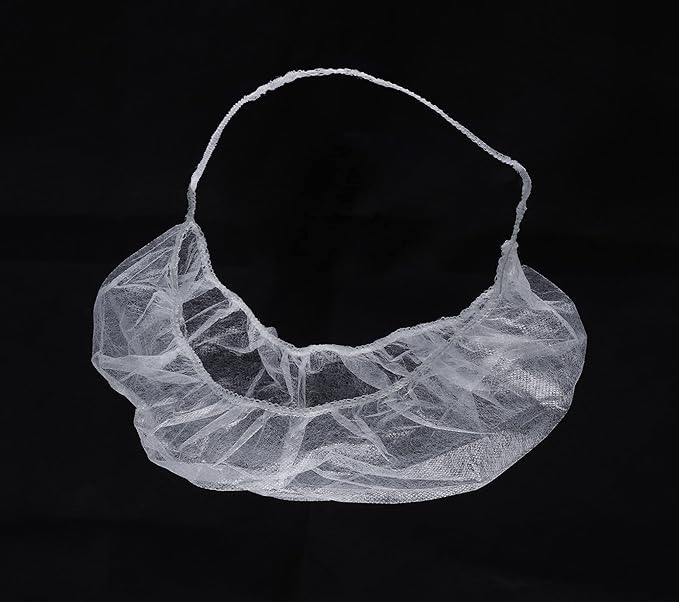 ProtectX Disposable Beard Covers Protector, Disposable Bouffant Beard Net 19x9 inch - White 100 Pack
