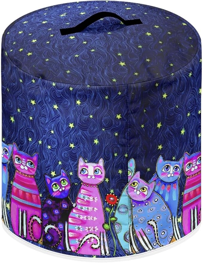 Xoenoiee Starry Night Cats Pattern Pressure Cooker Cover for 3 qt Instant Pot, Kitchen Appliance Dust Cover with Pockets for Rice Cooker Air Fryer Slow Cooker