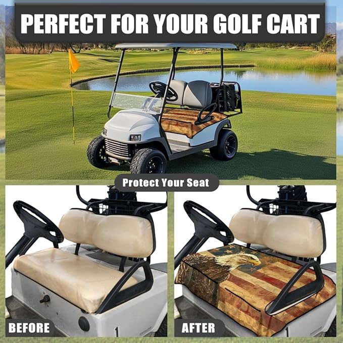 Golf Cart Seat Cover Cushion Designed for Outdoor Durability, Featuring Breathable Fabric, Waterproof Layer and Secure Seat Fit