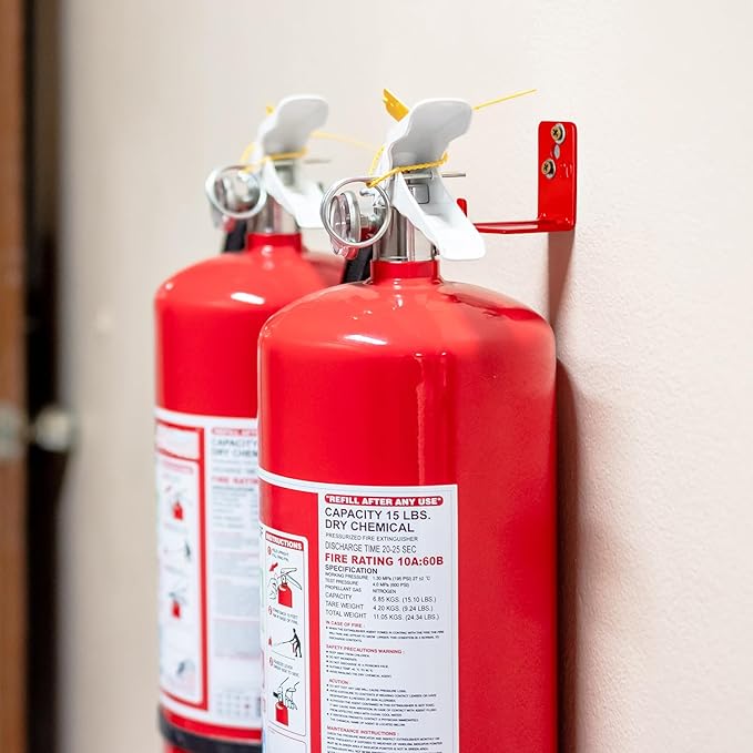 8 Pack Fire Extinguisher Mount Bracket, 5 to 40 lb Fire Extinguisher Holder with Expansion Screws, Universal Bracket Kit Fits Extinguishers Cabinet Wall Hook Hanger