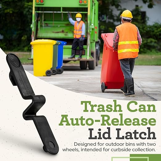 Push Clip Trash Can Locks, Easy to Install, Durable Trash Can Lock for Cart Lid Security, 28-96 Gallon Garbage Can Lock for Outdoor (Pack of 4)