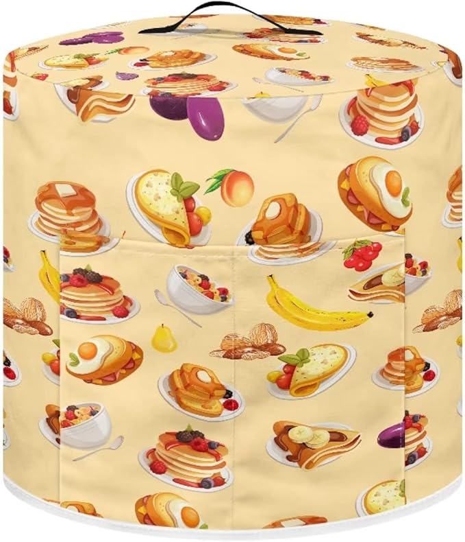 Cute Food Pattern Kitchen Appliance Cover for 6 qt Pressure Cooker,Small Appliance Dust Cover for Electric Pressure Cooker/Air Fryer/Rice Cooker/Steamer/Toaster/Oven,Washable
