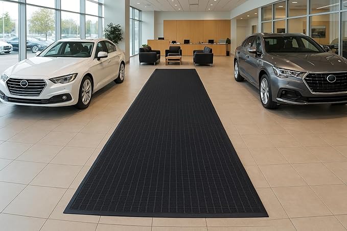 Guardian Floor Protection WG041404 WaterGuard Indoor/Outdoor Wiper Scraper Floor Mat, Rubber/Nylon, 4' Length, 14' Width, Charcoal