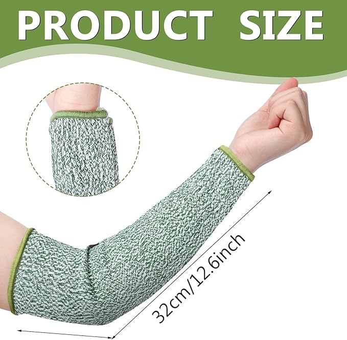 Sintege 3 Pairs Arm Protectors for Thin Skin and Bruising Cut Resistant Forearm Sleeve Level 5 Arm Burn Protection Sleeve(12.6 Inch,Black, Grey, Green)